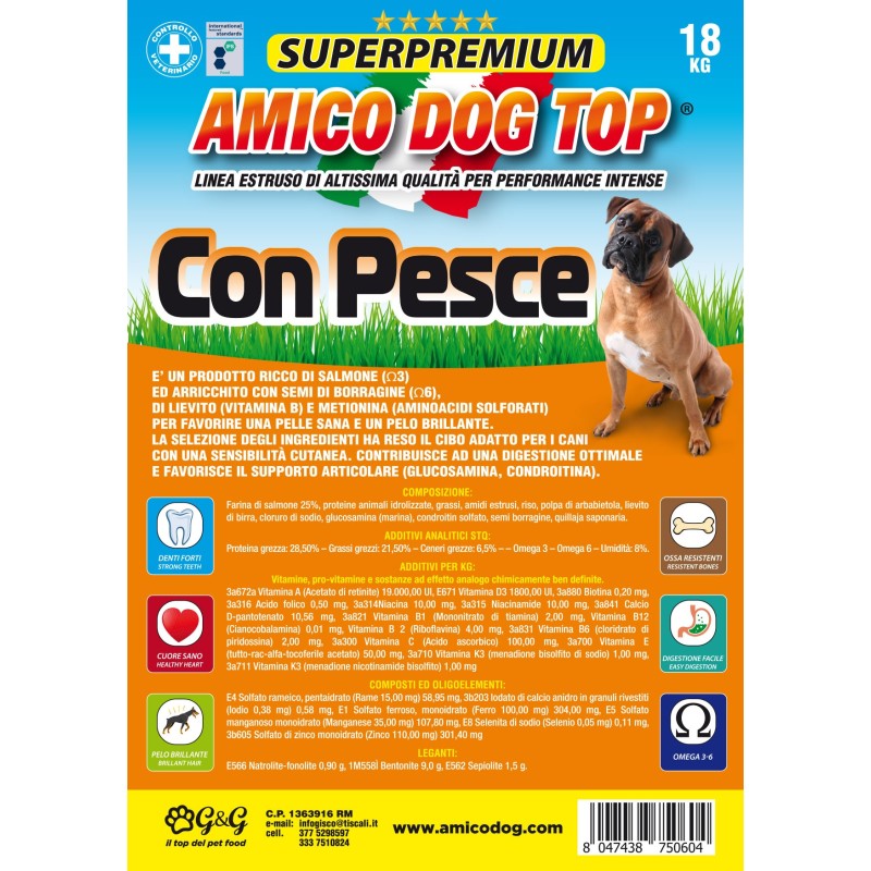 Amico Dog Top Super premium Pesce 28,5/21,5
