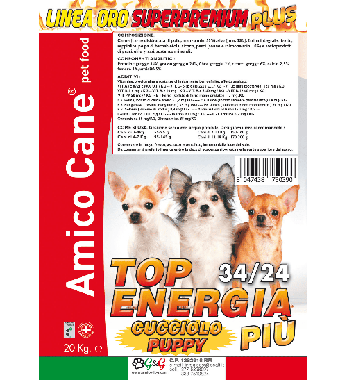 TOP ENERGIA PIÙ CUCCIOLO PUPPY SUPERPREMIUM PLUS 34/24